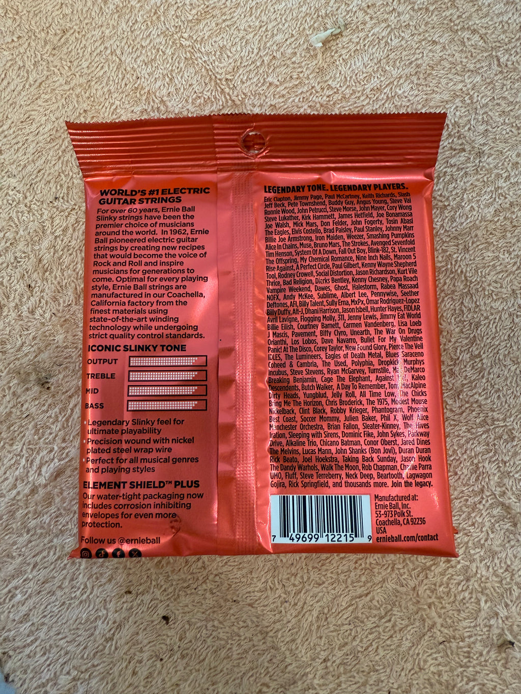 Ernieball Skinny Top Heavy Bottom Slinky Nickel Wound Electric Guitar Strings 10-52 Gauge