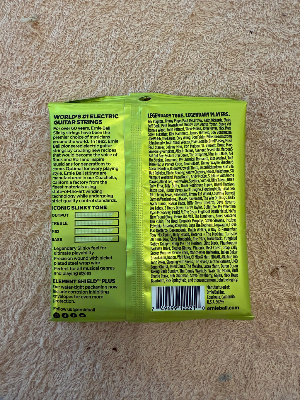 Ernieball Regular Slinky Nickel Wound Electric Guitar Strings 10-46 Gauge