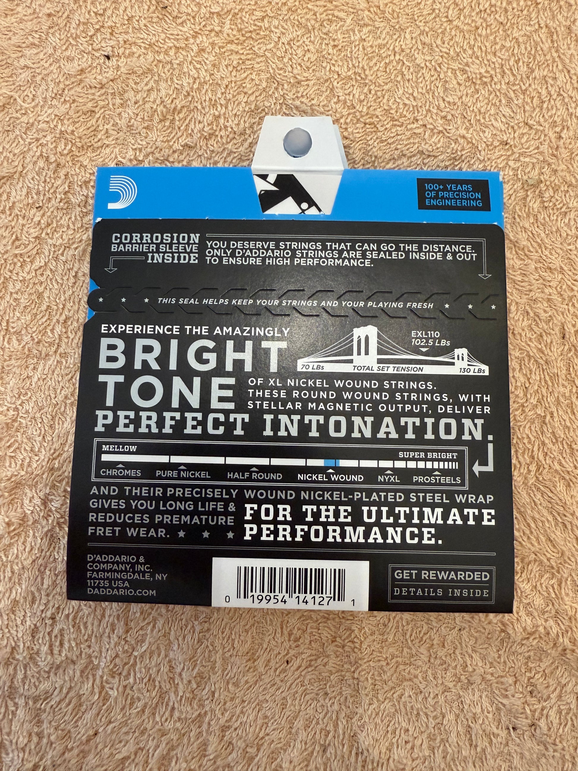 D’Adadario Regular Light Balanced Tension Electric Guitar Strings 10-46