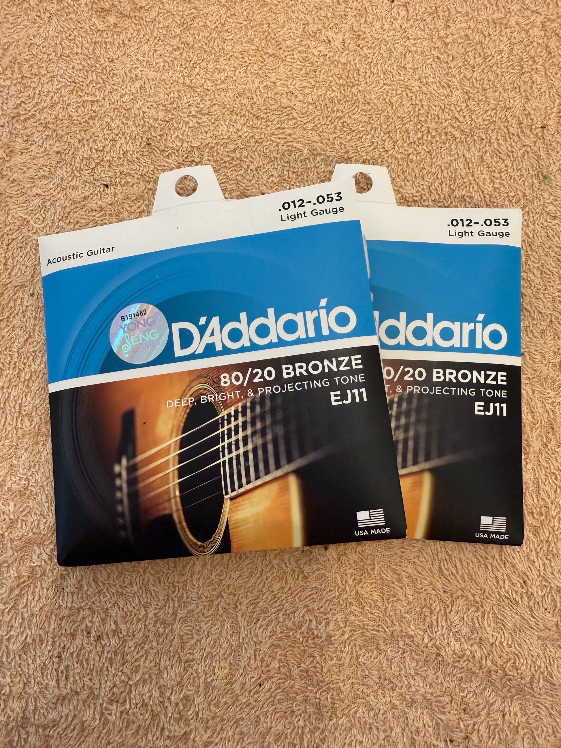 D’Addario Regular Light Acoustic Guitar Strings 12-53