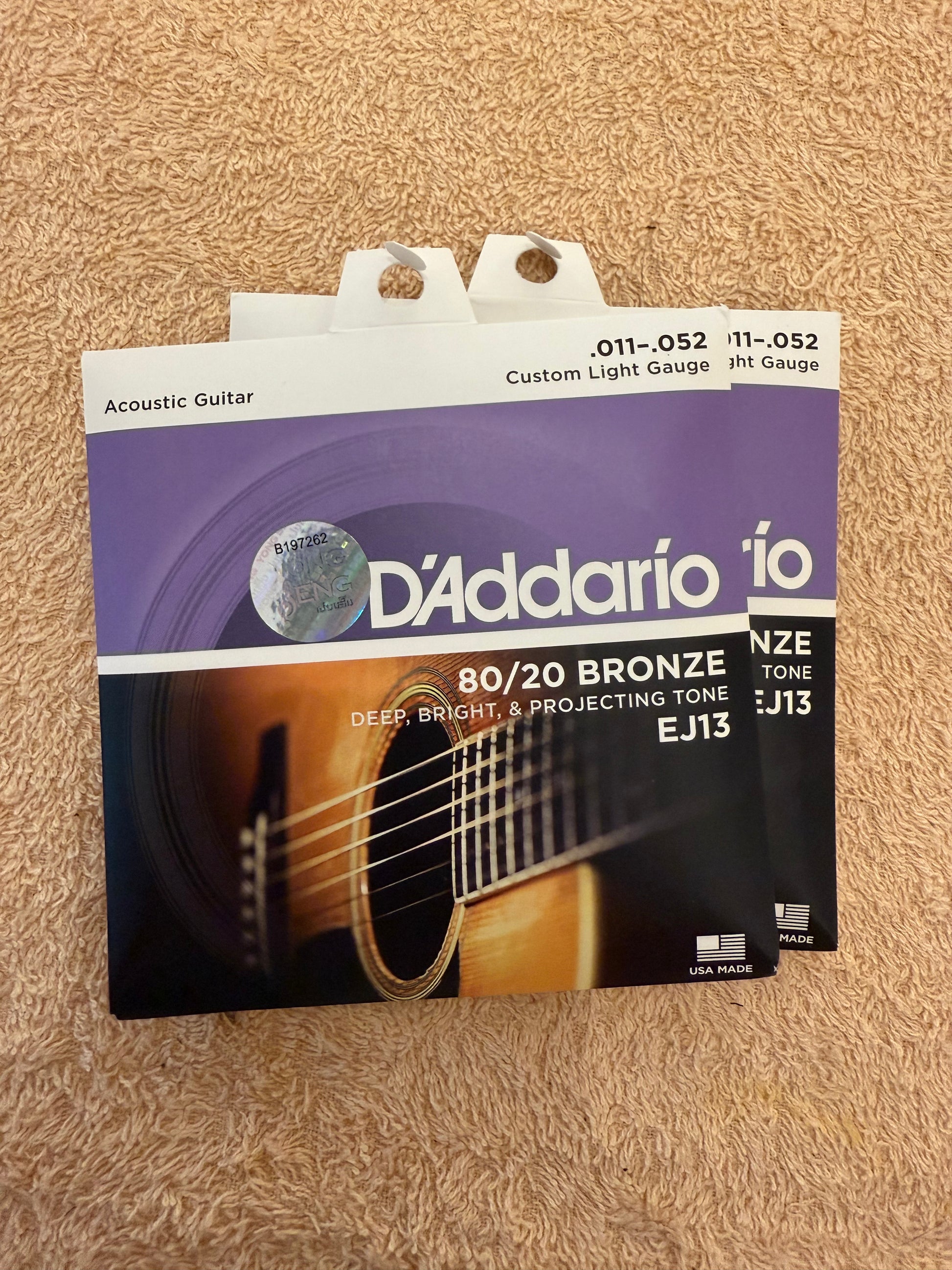 D’Addario Custom Light Acoustic Guitar Strings 11-52