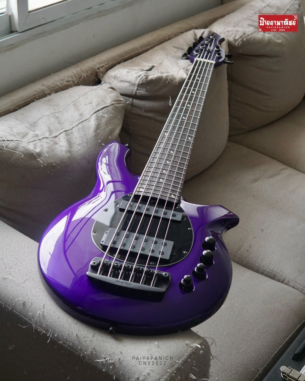(USED) Ernie Ball Music Man Bongo 5 HS 2019 Fire Mist Purple
