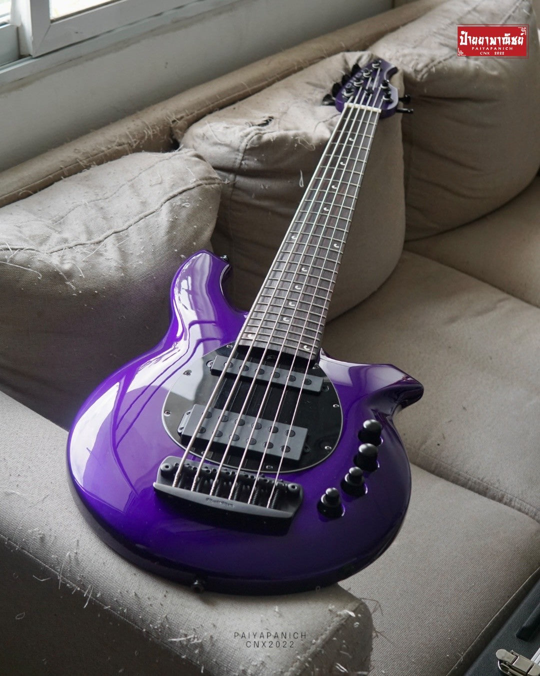 (USED) Ernie Ball Music Man Bongo 5 HS 2019 Fire Mist Purple