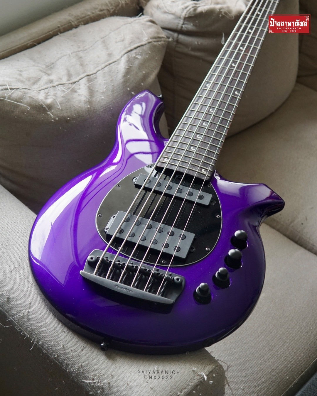 (USED) Ernie Ball Music Man Bongo 5 HS 2019 Fire Mist Purple