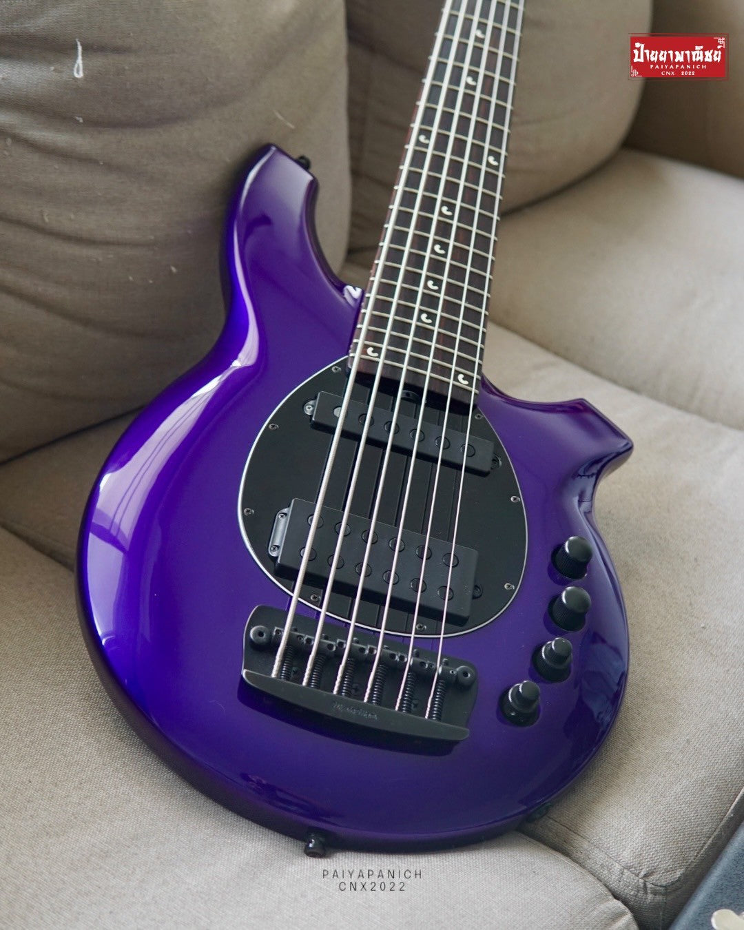 (USED) Ernie Ball Music Man Bongo 5 HS 2019 Fire Mist Purple