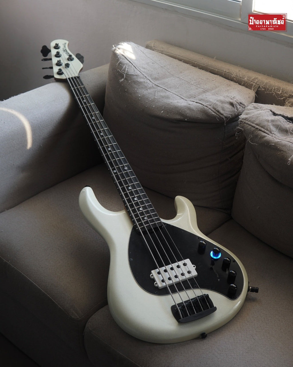 (Used) Ernie Ball Music Man DarkRay 5 White Sparkle Limited No.3/100