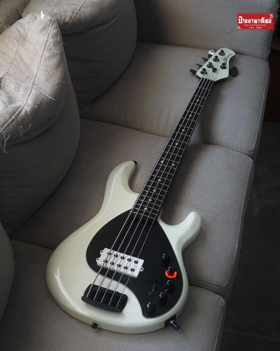 (Used) Ernie Ball Music Man DarkRay 5 White Sparkle Limited No.3/100