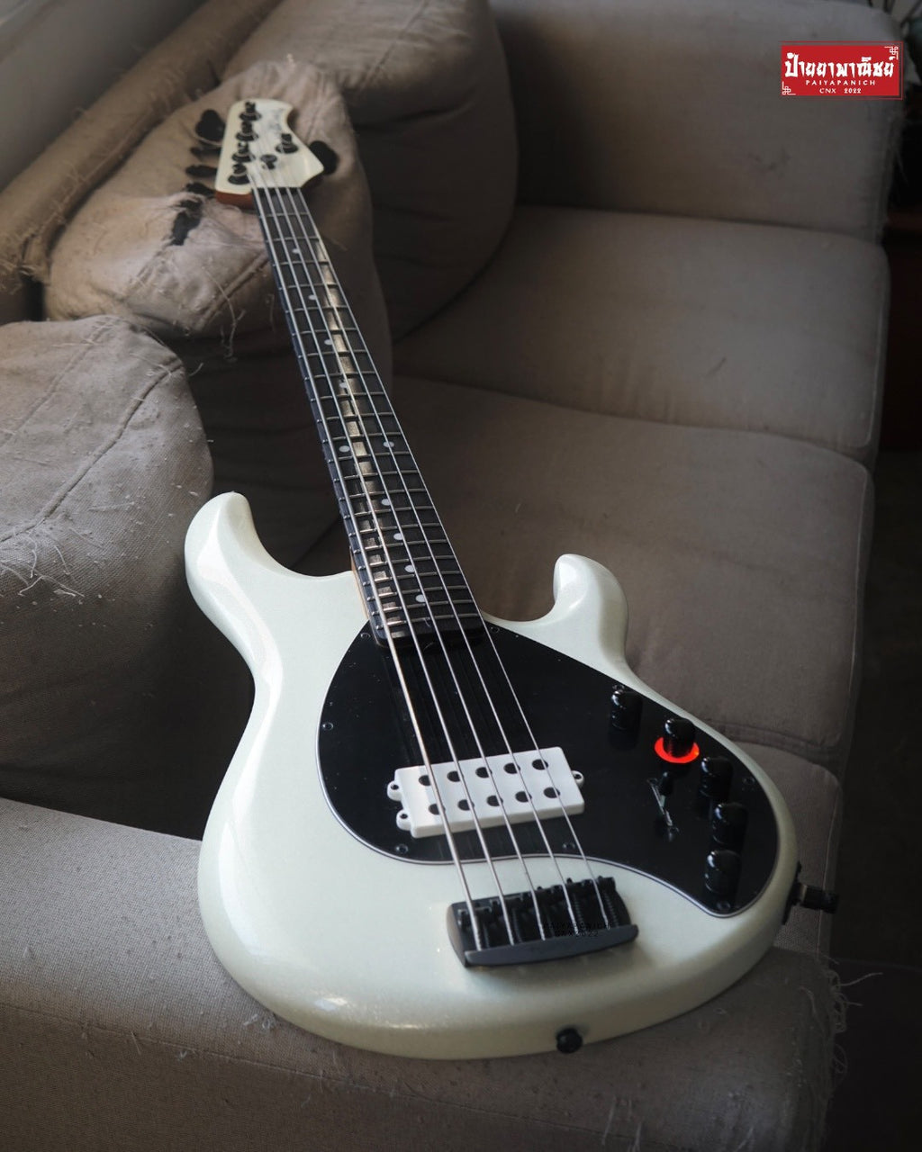 (Used) Ernie Ball Music Man DarkRay 5 White Sparkle Limited No.3/100