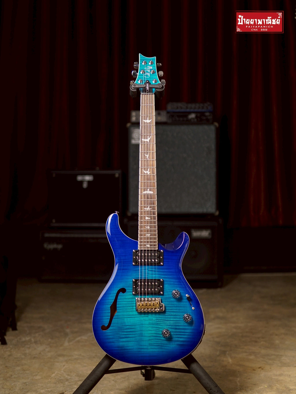 (USED) PRS SE Custom 24 Semi-Hollow Piezo Lake Blue
