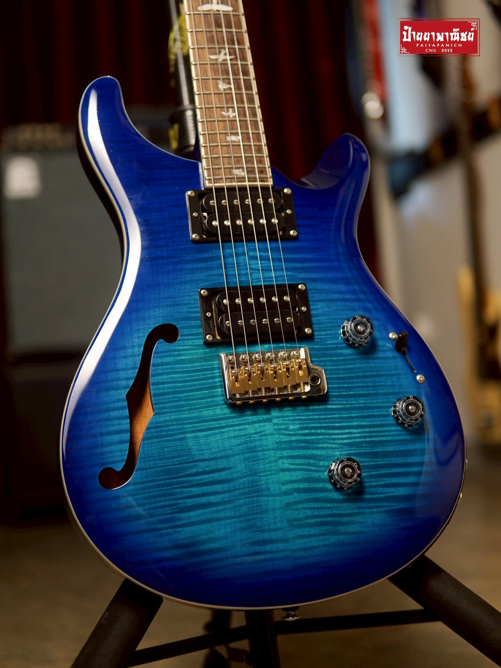 (USED) PRS SE Custom 24 Semi-Hollow Piezo Lake Blue