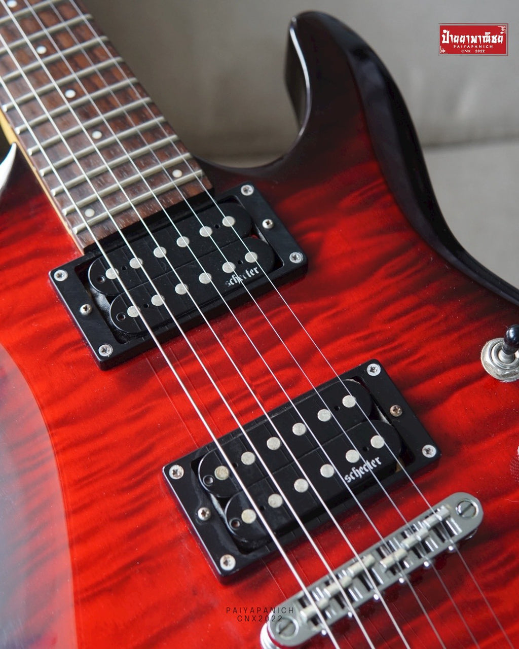 (USED) Schecter C-6 Plus See-Thru Cherry Burst