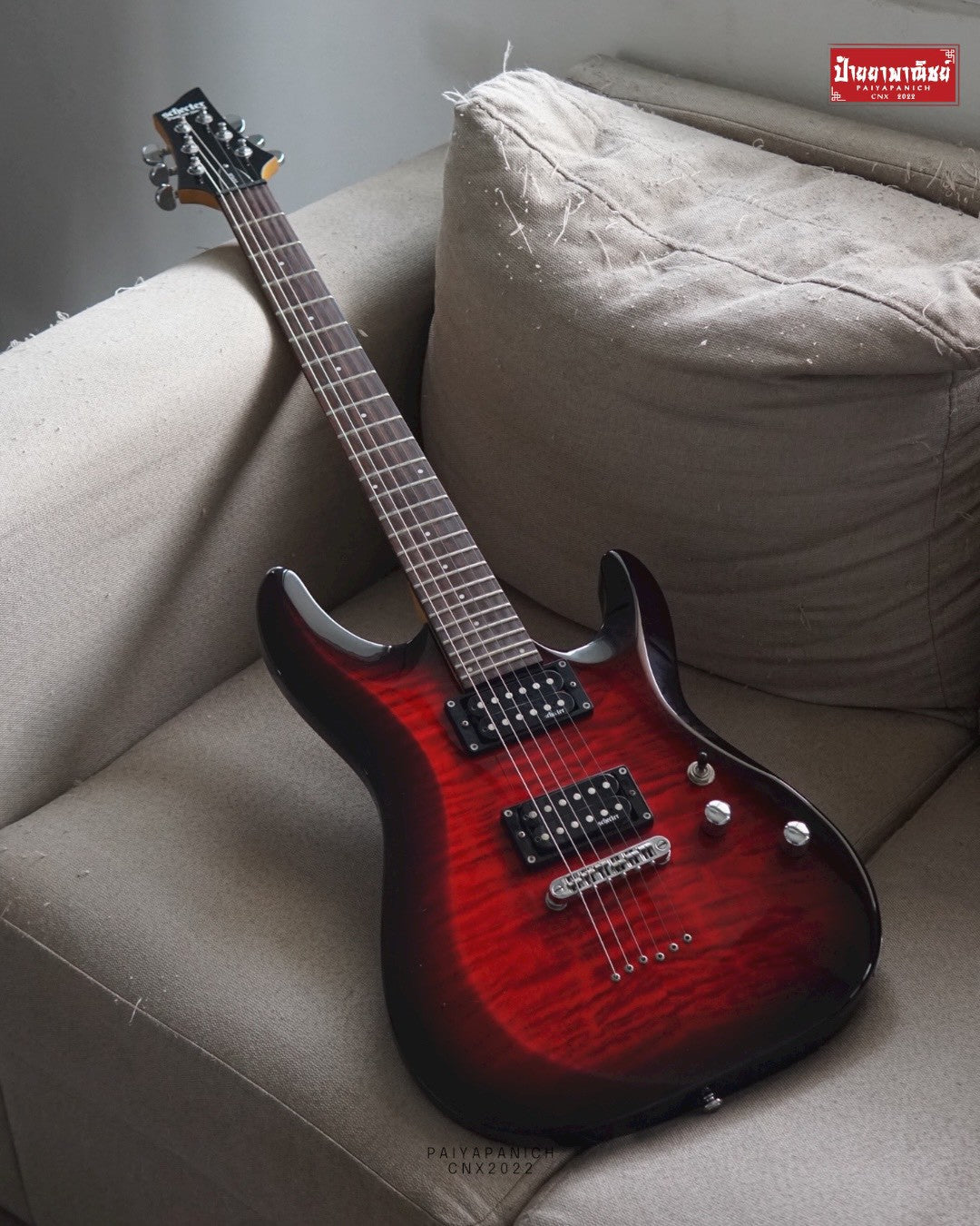 (USED) Schecter C-6 Plus See-Thru Cherry Burst