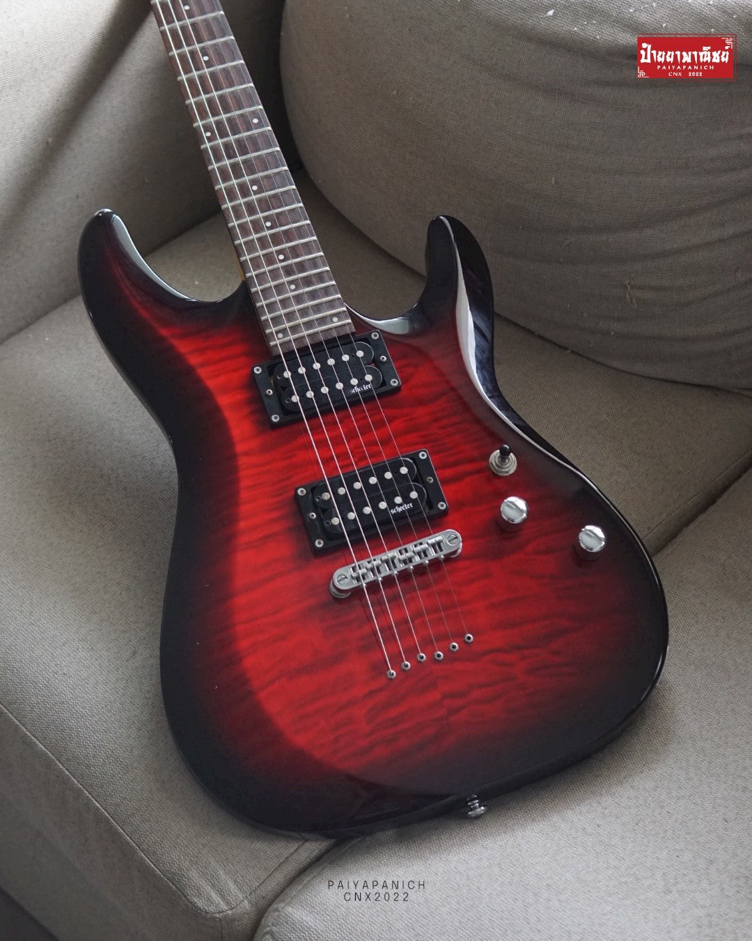 (USED) Schecter C-6 Plus See-Thru Cherry Burst