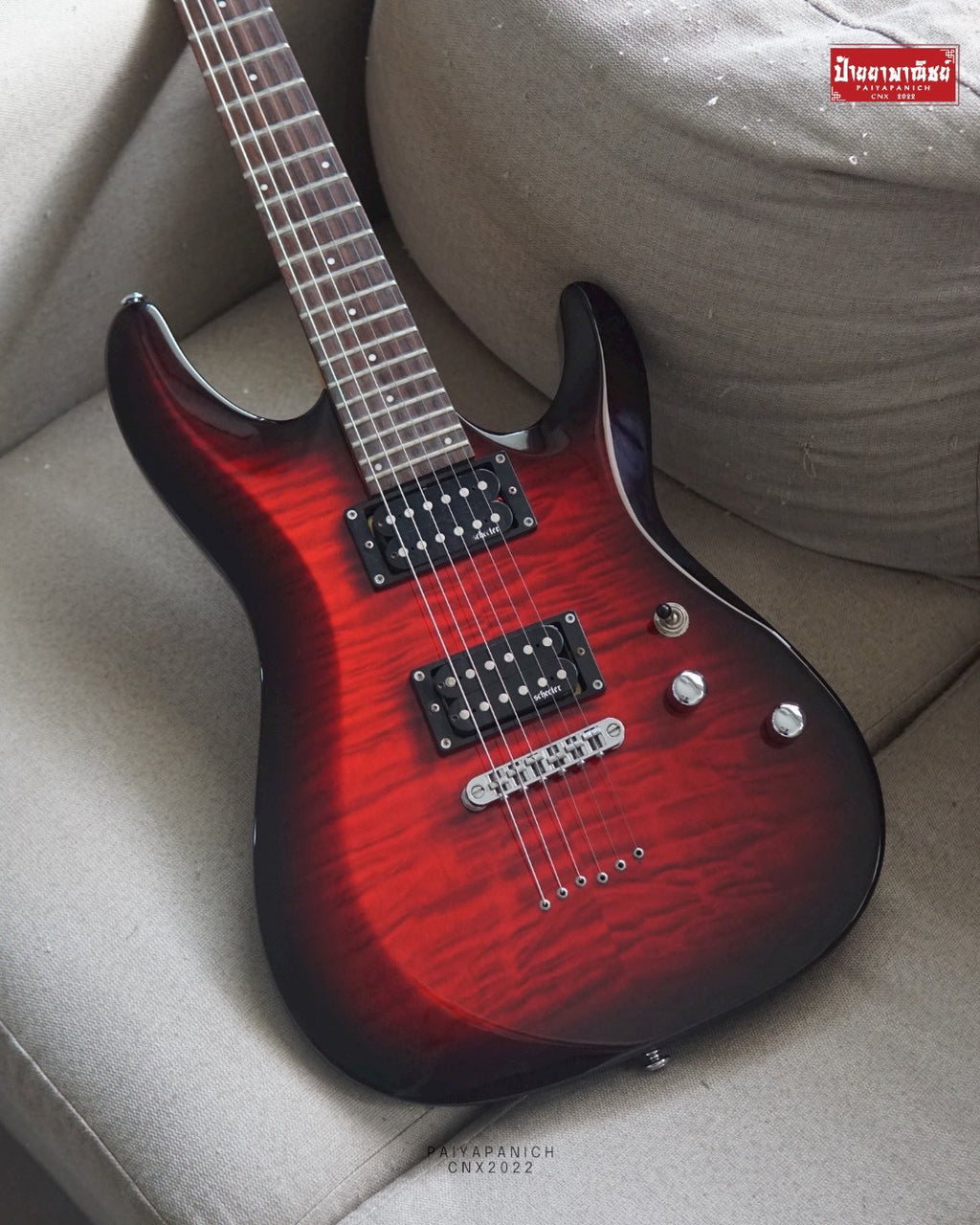 (USED) Schecter C-6 Plus See-Thru Cherry Burst