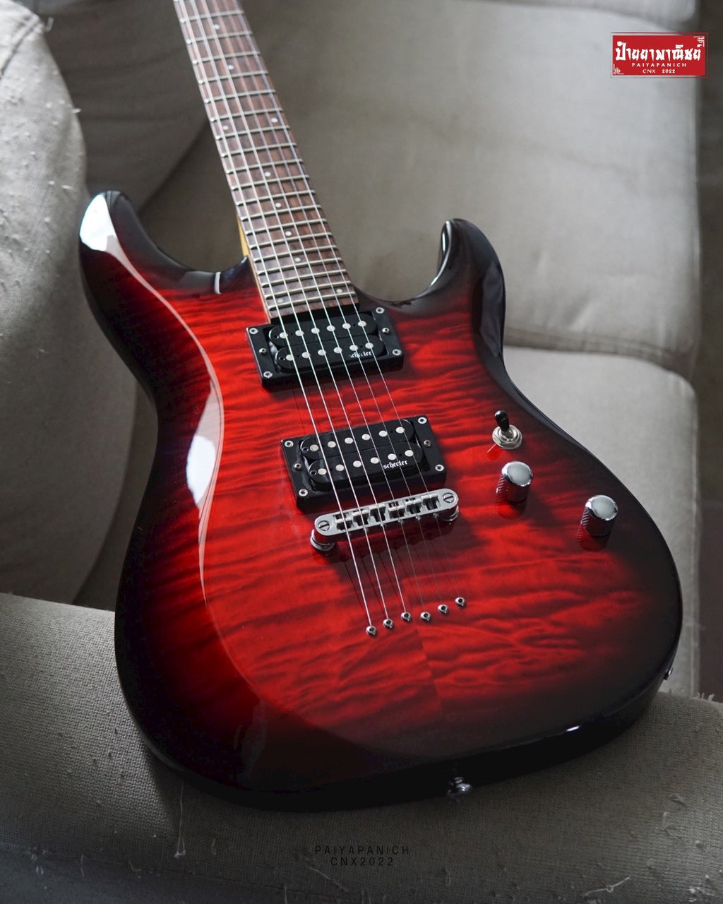 (USED) Schecter C-6 Plus See-Thru Cherry Burst